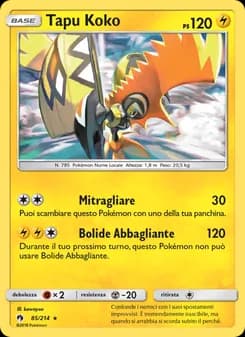 Tapu Koko card in Italian