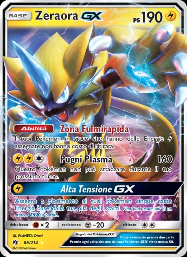 Zeraora GX card in Italian