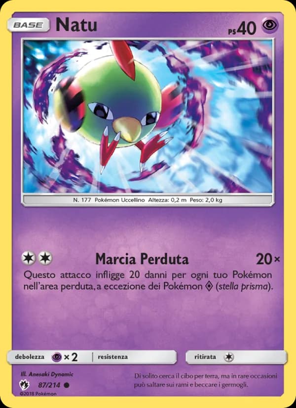 Natu card in Italian