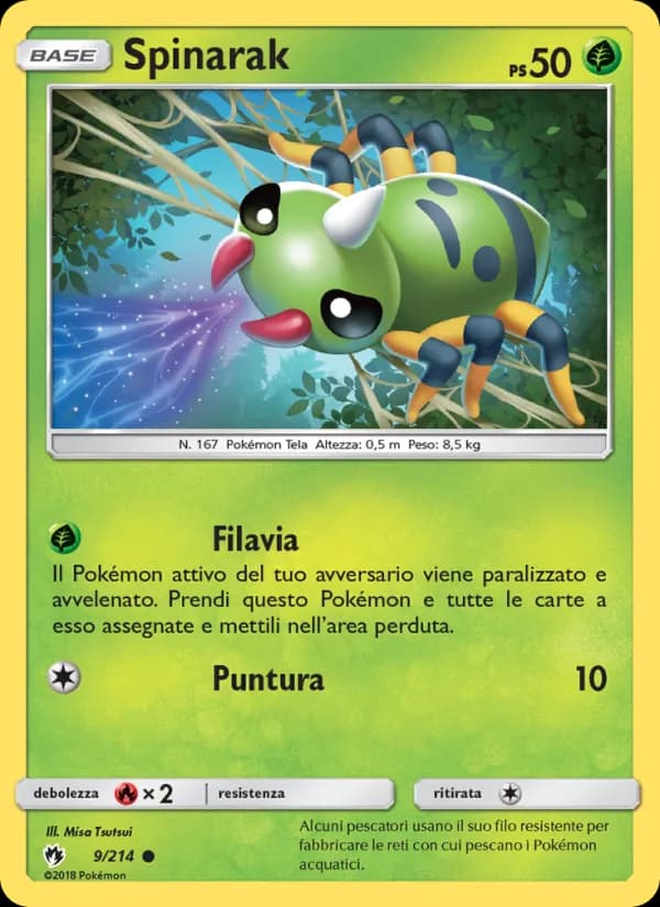 Spinarak card in Italian