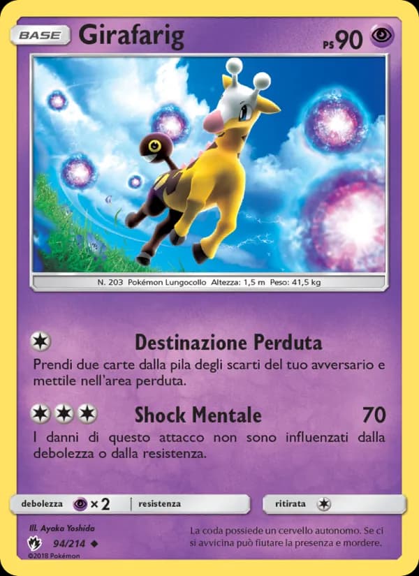 Girafarig card in Italian