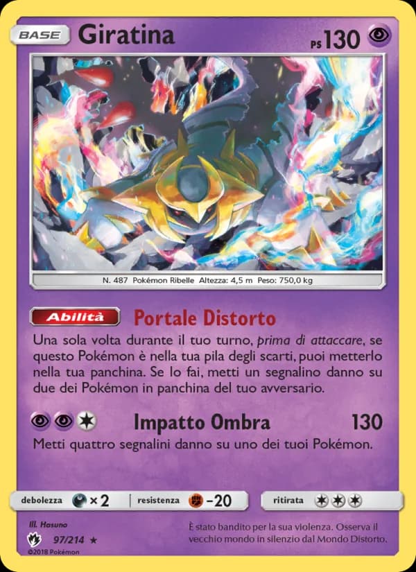 Giratina card in Italian