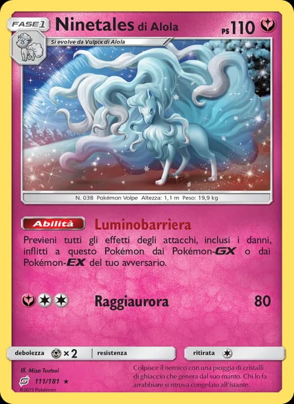Ninetales di Alola card in Italian