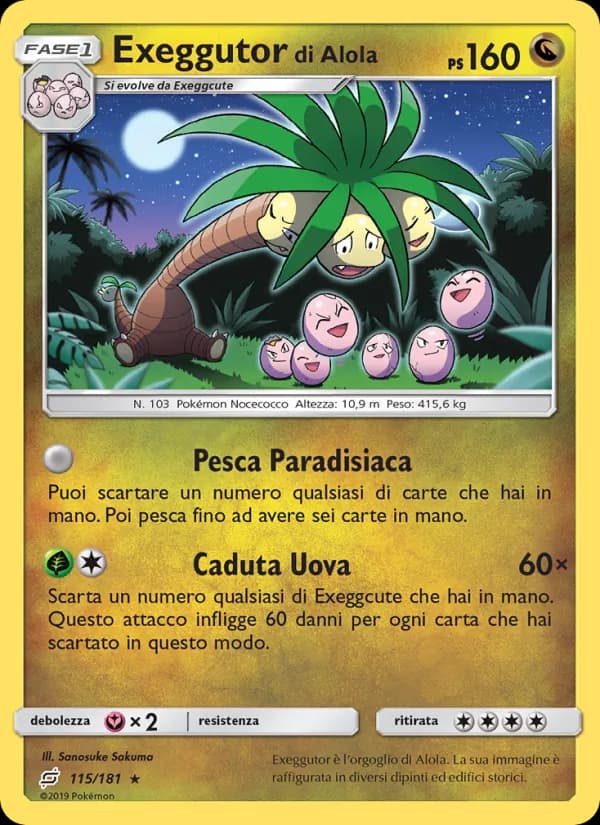 Exeggutor di Alola card in Italian