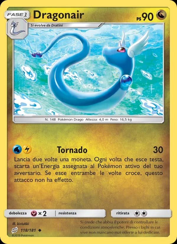 Dragonair card in Italian