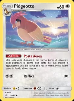 Pidgeotto card in Italian