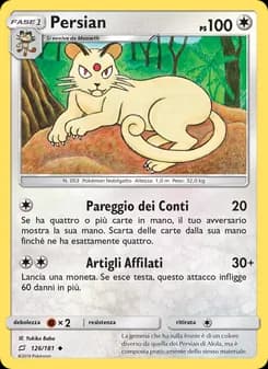 Persian card in Italian