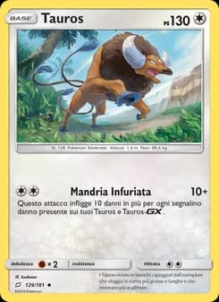 Tauros card in Italian
