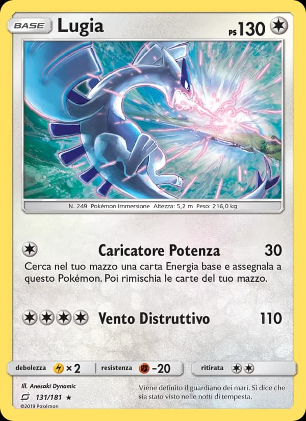 Lugia card in Italian
