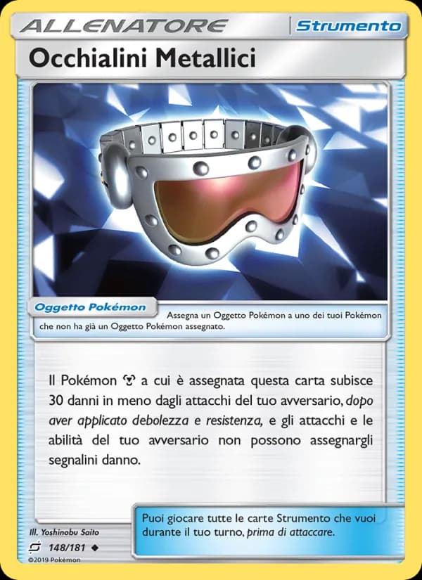 Occhialini Metallici card in Italian