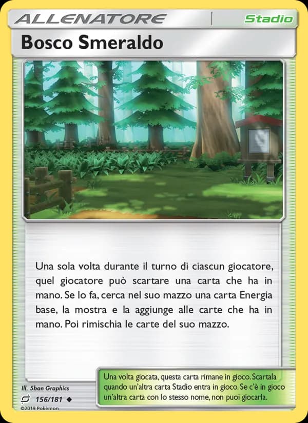 Bosco Smeraldo card in Italian