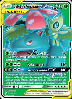 Celebi e Venusaur GX card in Italian
