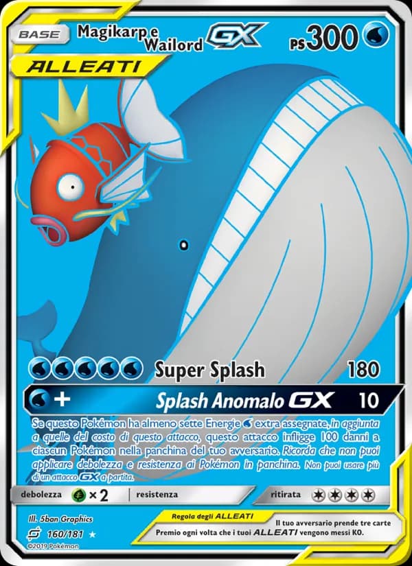 Magikarp e Wailord GX card in Italian