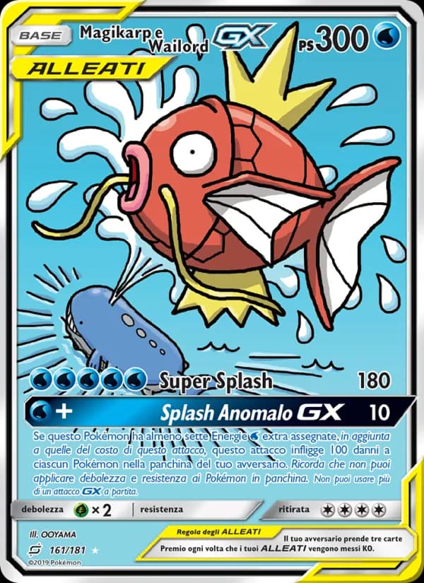 Magikarp e Wailord GX card in Italian