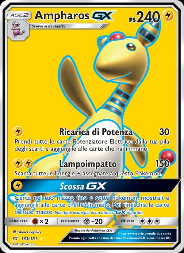 Ampharos GX card in Italian