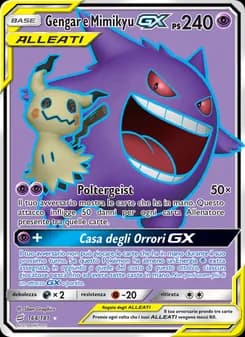 Gengar e Mimikyu GX card in Italian