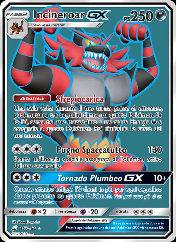 Incineroar GX card in Italian
