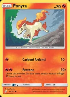 Ponyta card in Italian