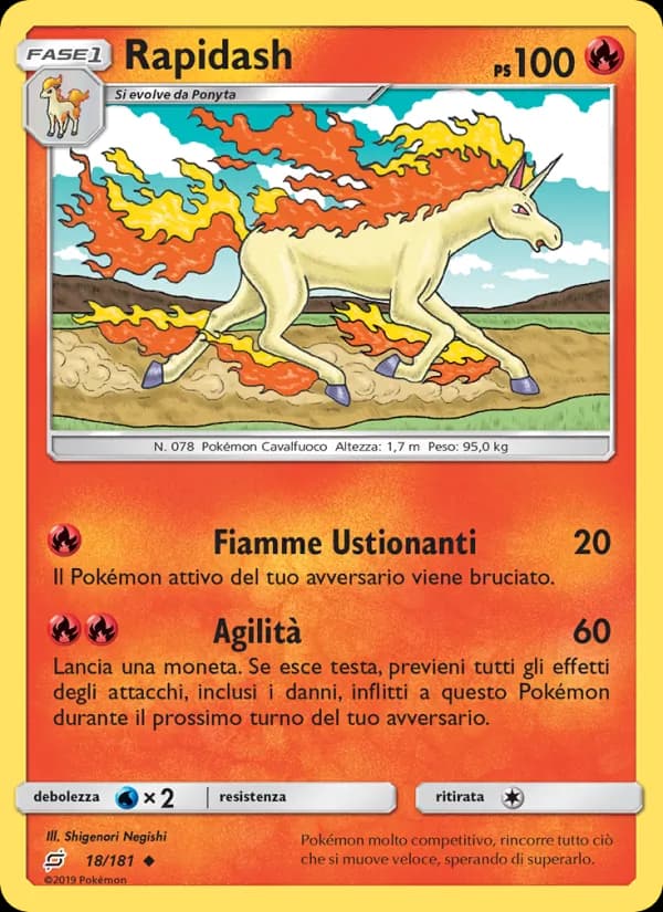 Rapidash card in Italian