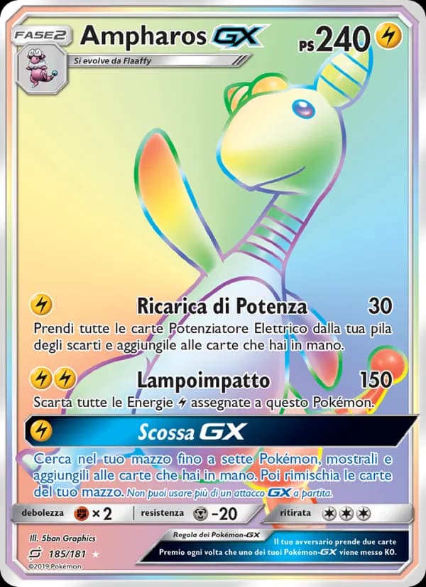Ampharos GX card in Italian