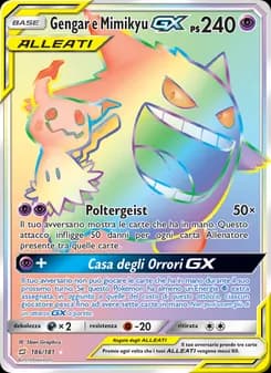 Gengar e Mimikyu GX card in Italian