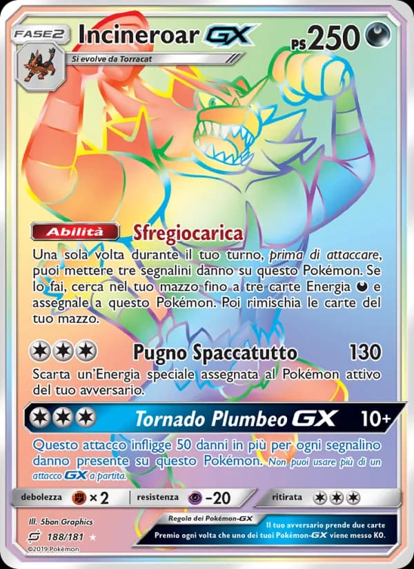 Incineroar GX card in Italian