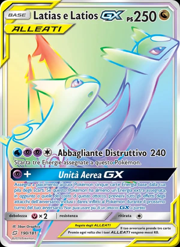 Latias e Latios GX card in Italian