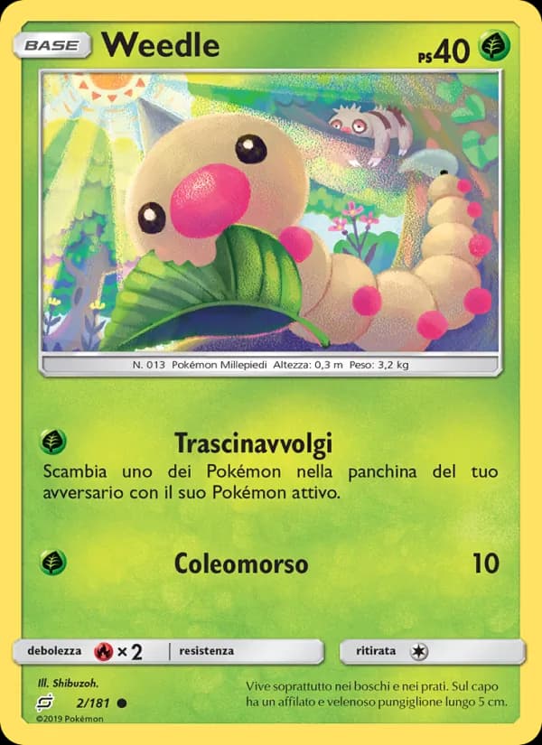 Weedle card in Italian