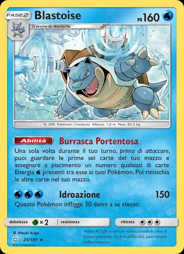 Blastoise card in Italian