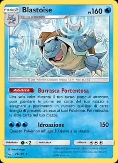 Blastoise card in Italian