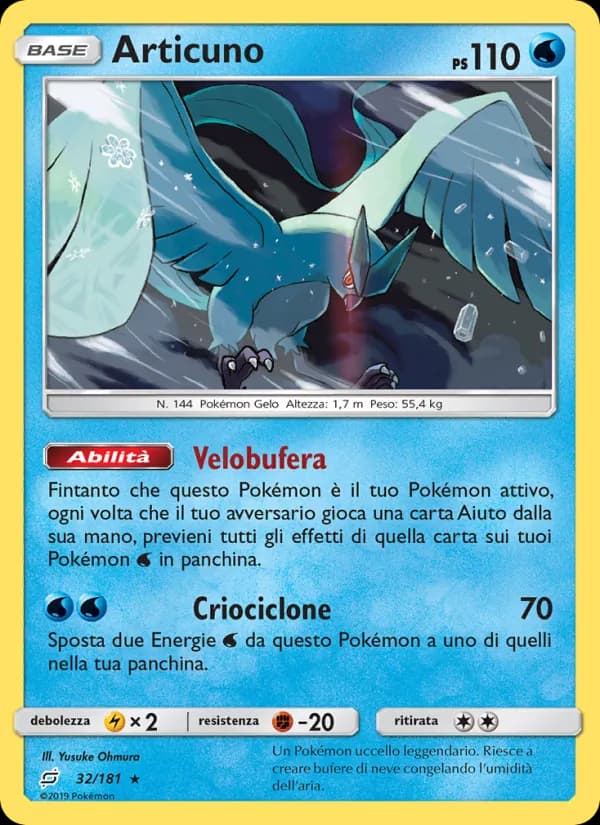 Articuno card in Italian