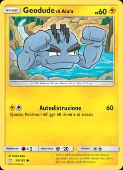 Geodude di Alola card in Italian