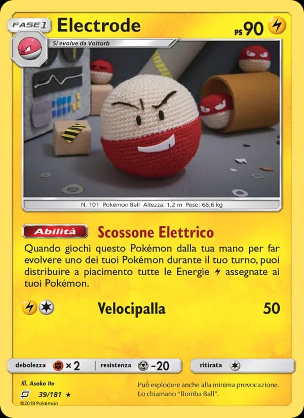 Electrode card in Italian