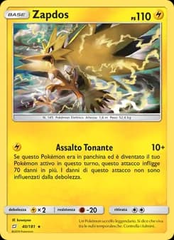 Zapdos card in Italian