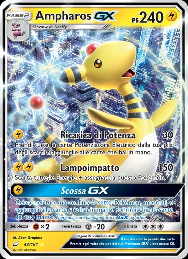 Ampharos GX card in Italian
