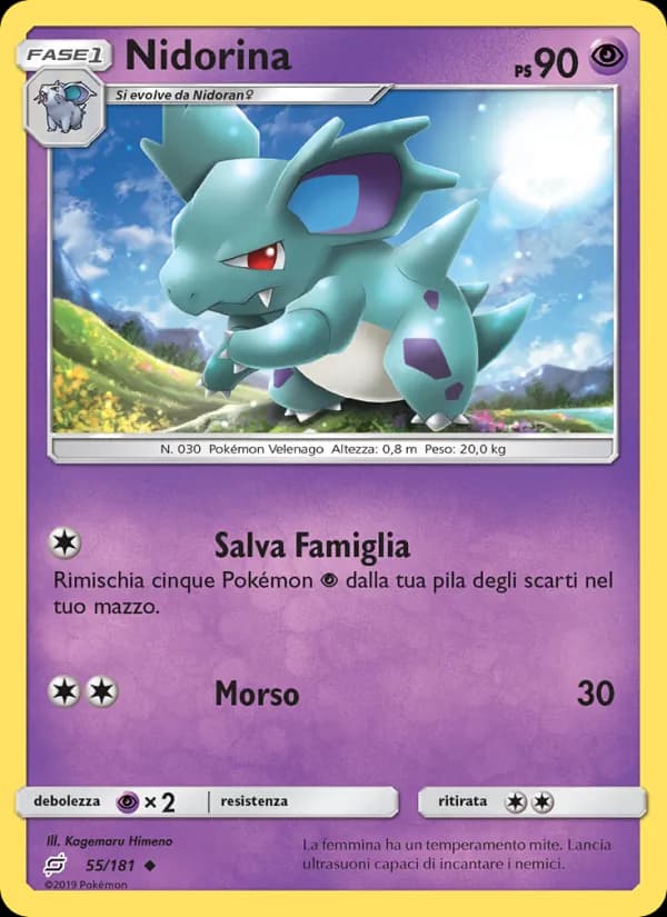 Nidorina card in Italian