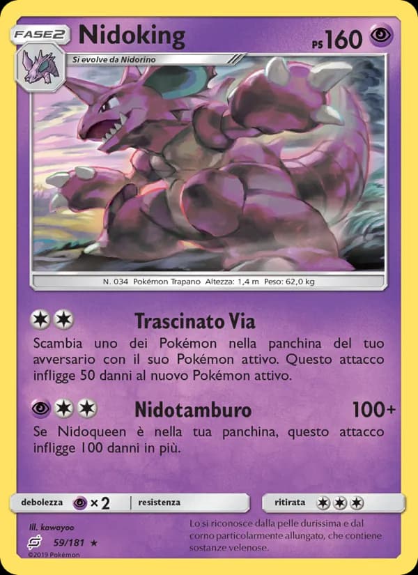 Nidoking card in Italian