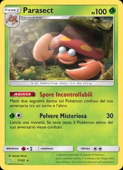 Parasect card in Italian