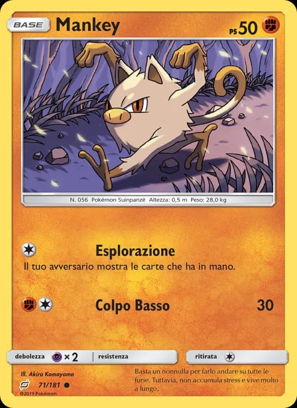 Mankey card in Italian