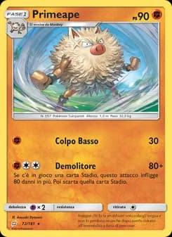 Primeape card in Italian