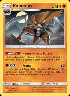 Kabutops card in Italian