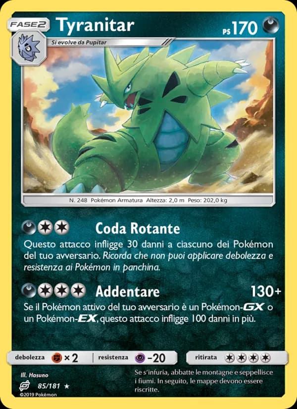 Tyranitar card in Italian