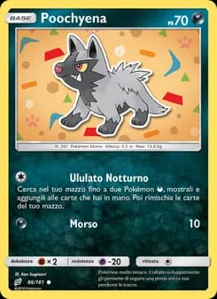 Poochyena card in Italian