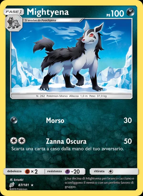 Mightyena card in Italian