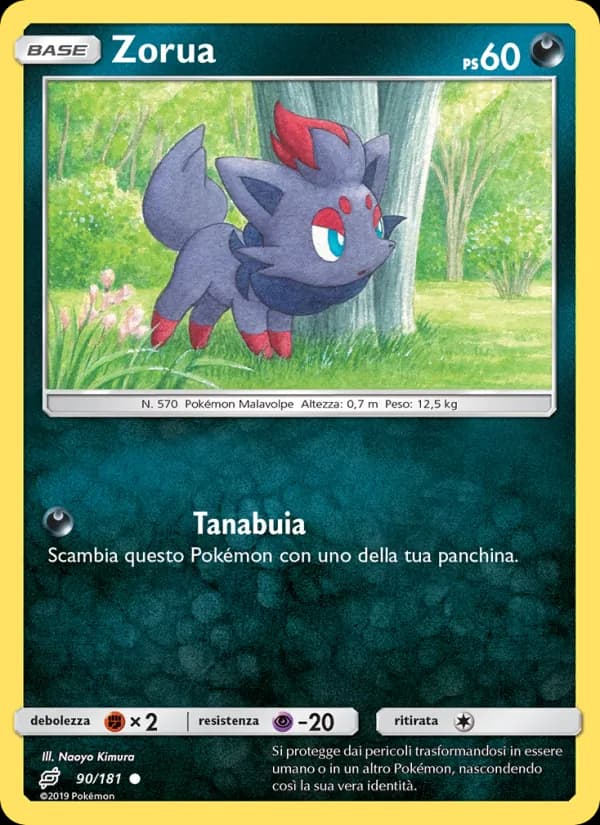 Zorua card in Italian