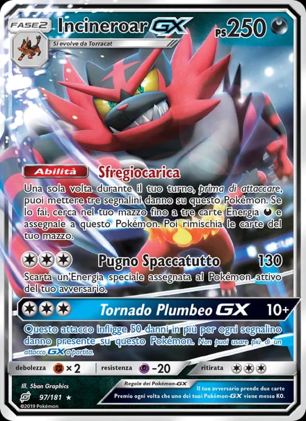 Incineroar GX card in Italian