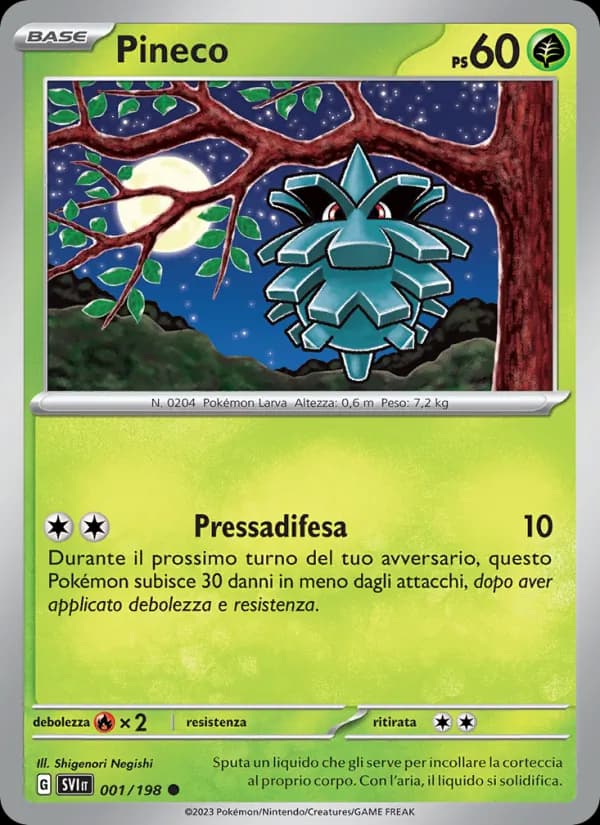 Pineco card in Italian