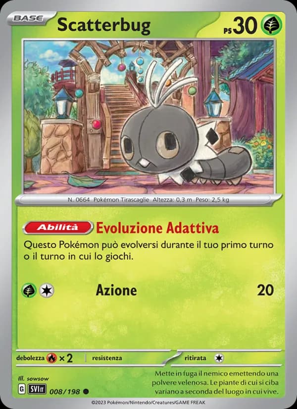Scatterbug card in Italian