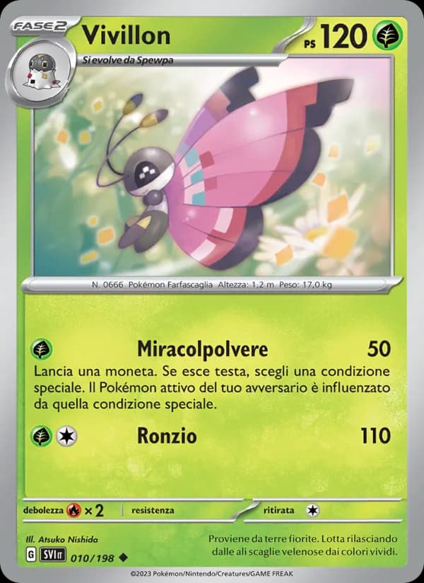 Vivillon card in Italian