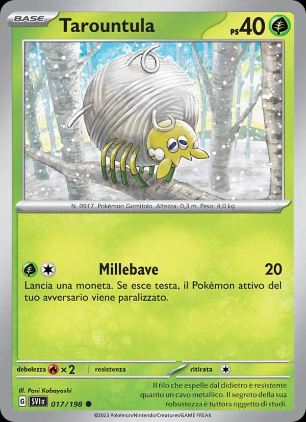 Tarountula card in Italian